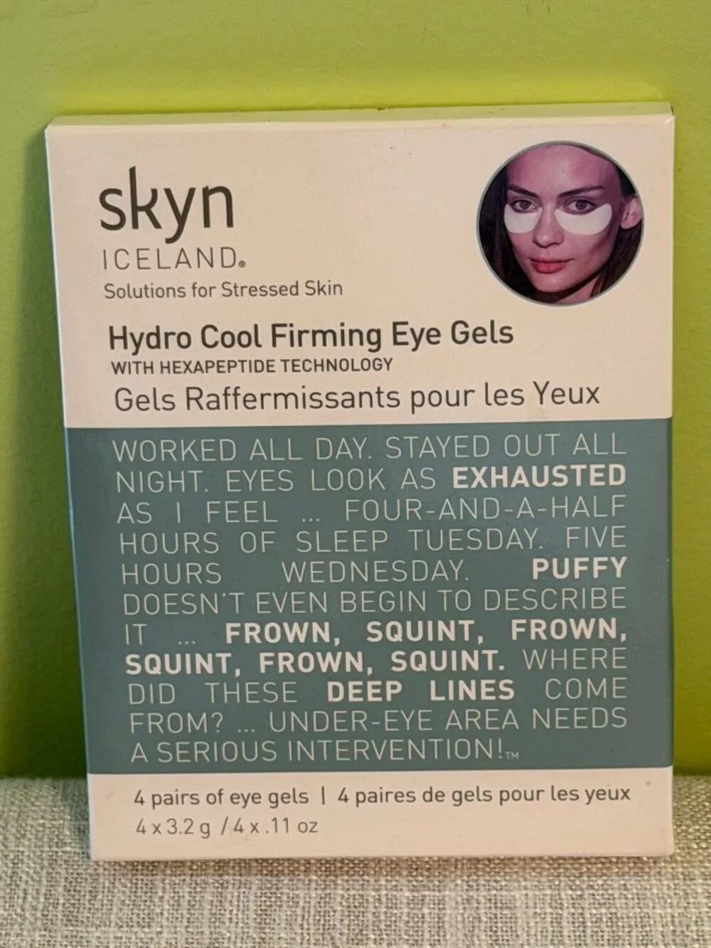 New in sealed package Skyn Iceland Hydro Cool Firming Eye Gels - Set of 4 pairs